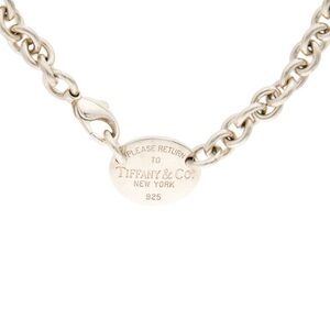 Tiffany & Co. Silver Oval Tag Necklace
